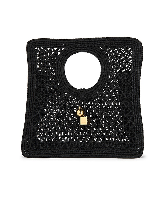JACQUEMUS ハンドバッグ Le Petit Carre Spiaggia JACQUEMUS Le Petit Carre Spiaggia in Black | FWRD