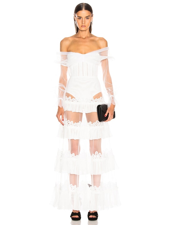 white lace bodysuit dress