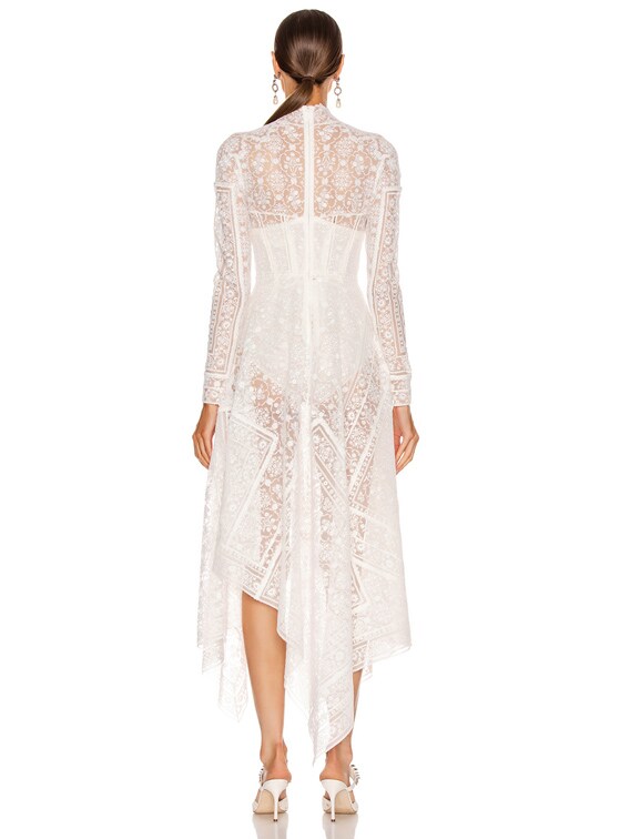 jonathan simkhai scarf embroidered handkerchief bustier dress Simkhai Women's Marella Floral Lace Gown - Ivory