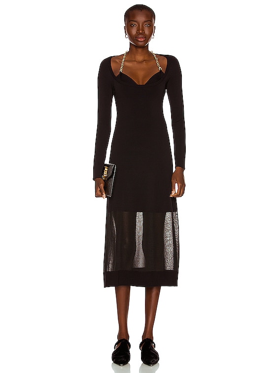 SIMKHAI Aaliyah Midi Dress in Black | FWRD