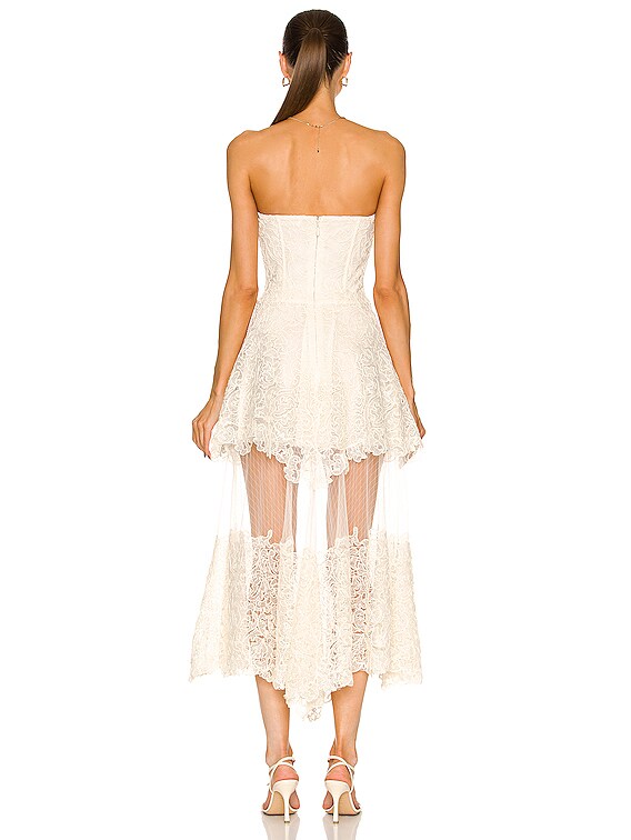 simkhai harlow bustier midi dress SIMKHAI Harlow Bustier Midi Dress in Ivory