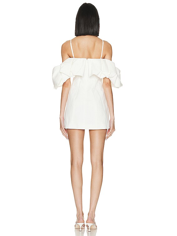 SIMKHAI Puff Detail Mini Dress in Natural White | FWRD