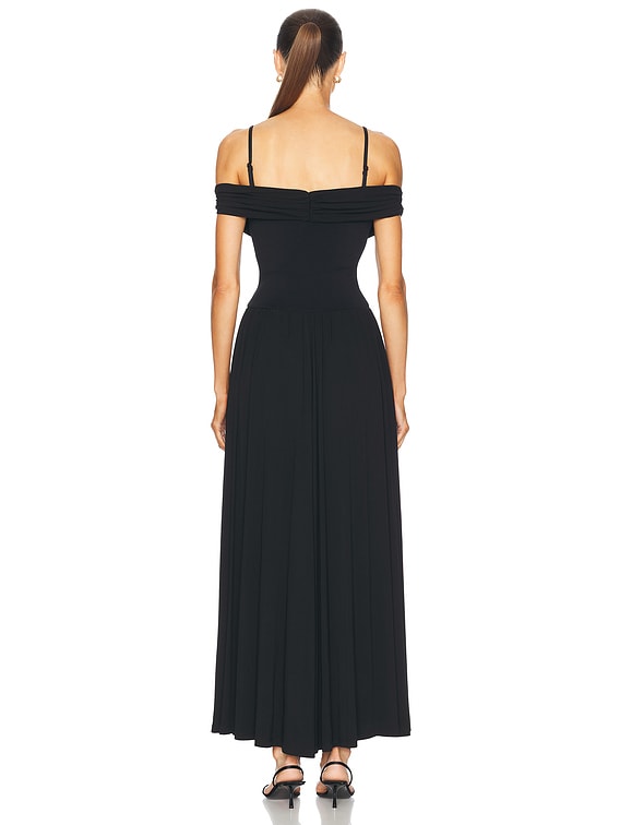 SIMKHAI Amarantha Off Shoulder Dress in Black | FWRD