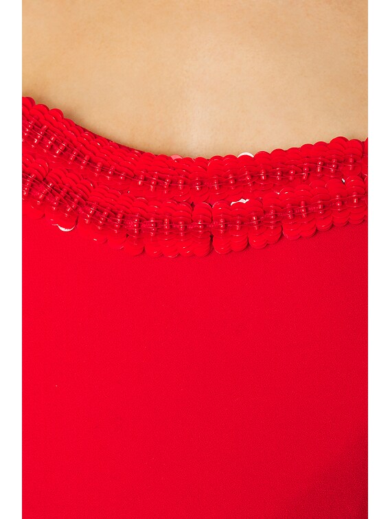 SIMKHAI Saskia Mini Dress in Fiery Red | FWRD