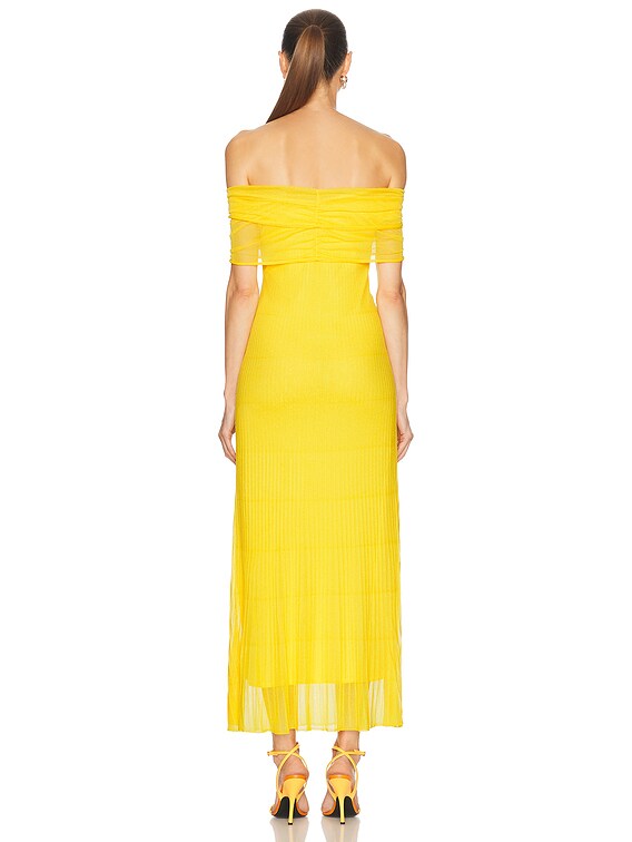 SIMKHAI Laurelle Off Shoulder Maxi Dress in Sunny | FWRD
