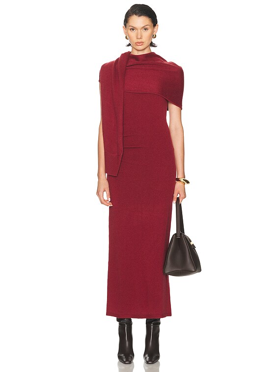SIMKHAI Hathaway Midi Dress in Cranberry | FWRD