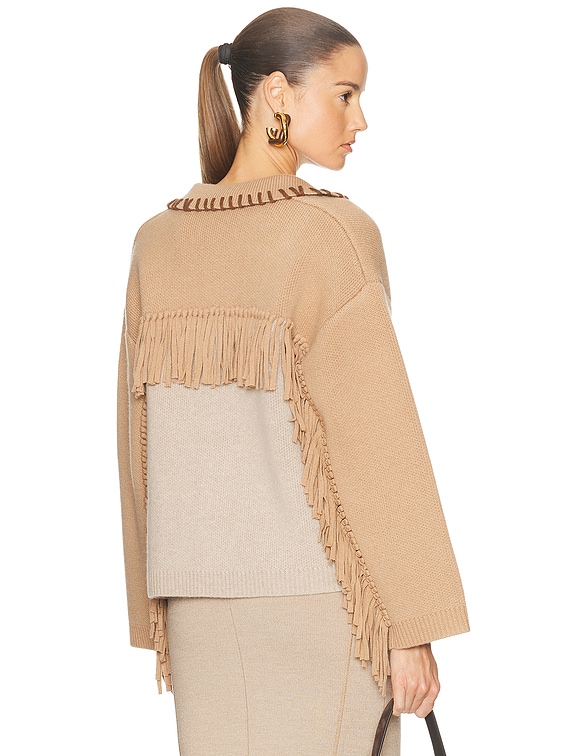 SIMKHAI Chesney Oversized Cardigan in Camel Multi | FWRD