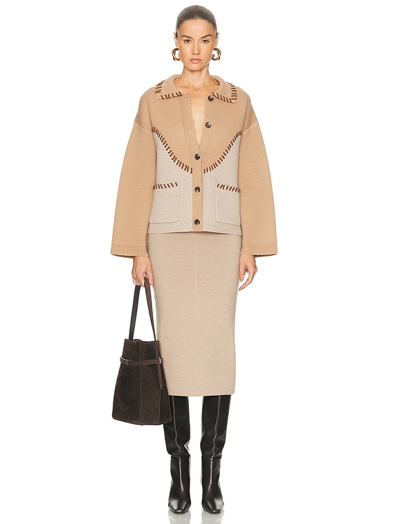SIMKHAI Chesney Oversized Cardigan in Camel Multi | FWRD