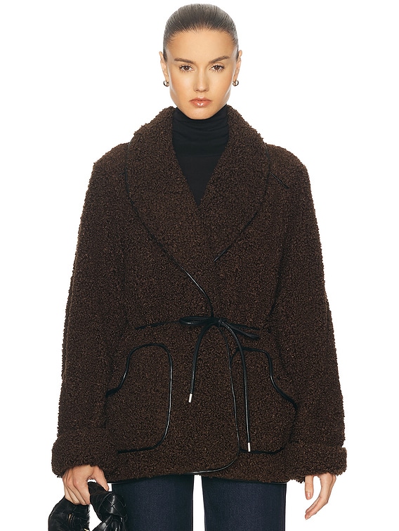 SIMKHAI Kimia Tie Waist Jacket in Raven | FWRD