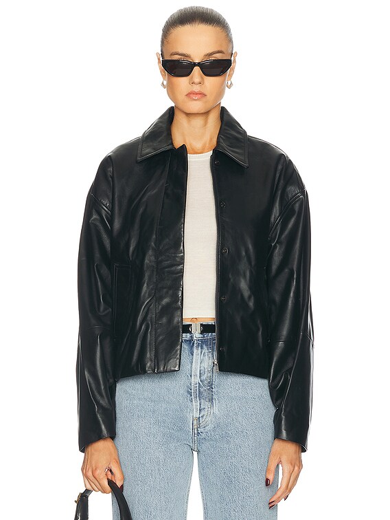 SIMKHAI Everli Cropped Jacket in Black | FWRD