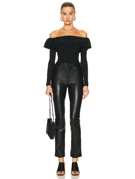 Ruched Off The Shoulder Top in Black