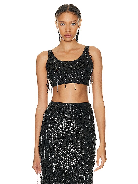 SIMKHAI Karlena Crop Top in Black | FWRD