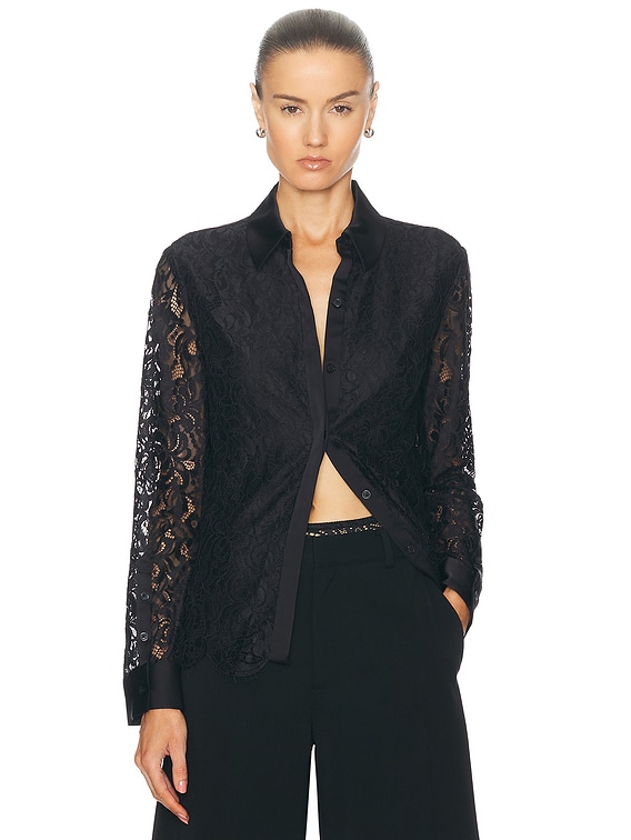 $395 NEW NICHOLAS BLACK online LACE ONE SHOULDER TOP