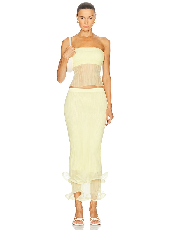SIMKHAI Emberly Tube Top in Buttercream | FWRD
