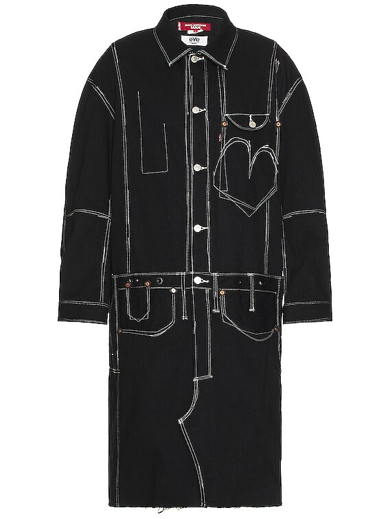 Junya Watanabe Levi's Denim Coat in Black & White | FWRD