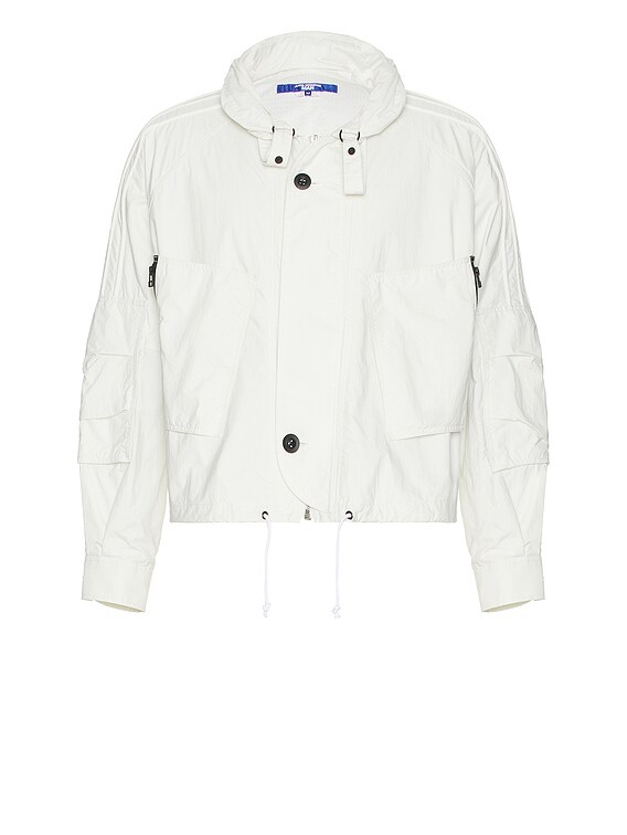 Junya Watanabe Nylon Rip Stop Jacket in White | FWRD Junya Watanabe Nylon Rip Stop Jacket in White | FWRD