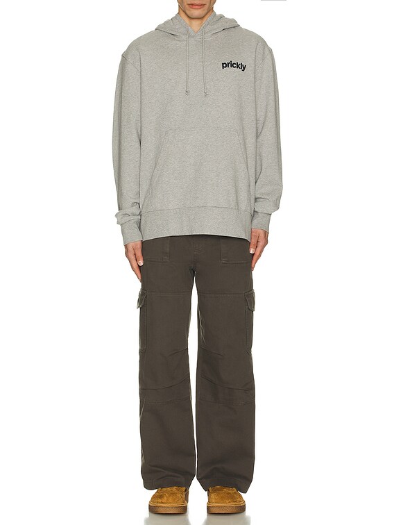 JW Anderson Prickly Back Print Hoodie in Light Grey Melange