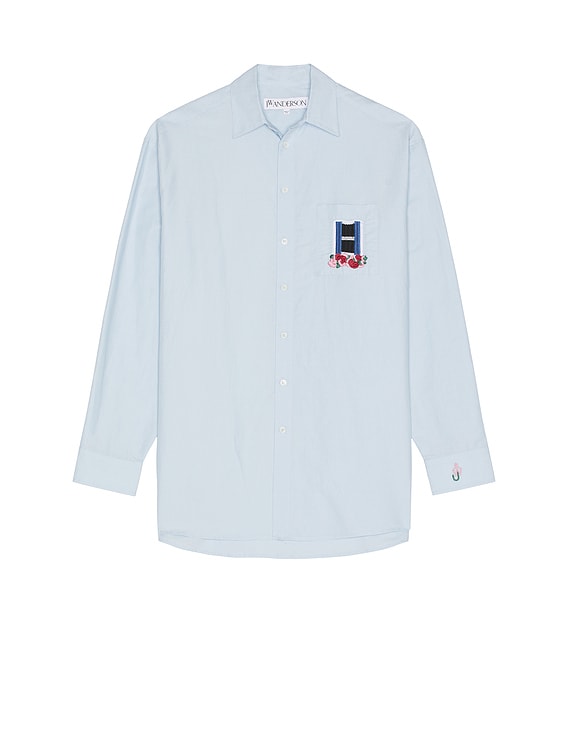 【送料&関税込】J.W. Anderson Window Embroid Tee JW Anderson Window Embroidery Shirt in Light Blue | FWRD