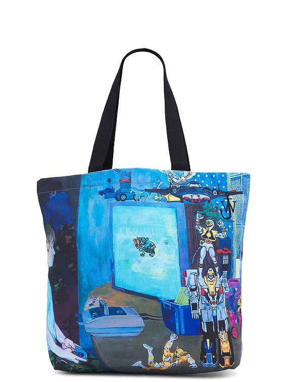★J W ANDERSON★ Printed Canvas Tote Bag Blue HB0498FA040580 JW Anderson Canvas Tote in Blue | FWRD