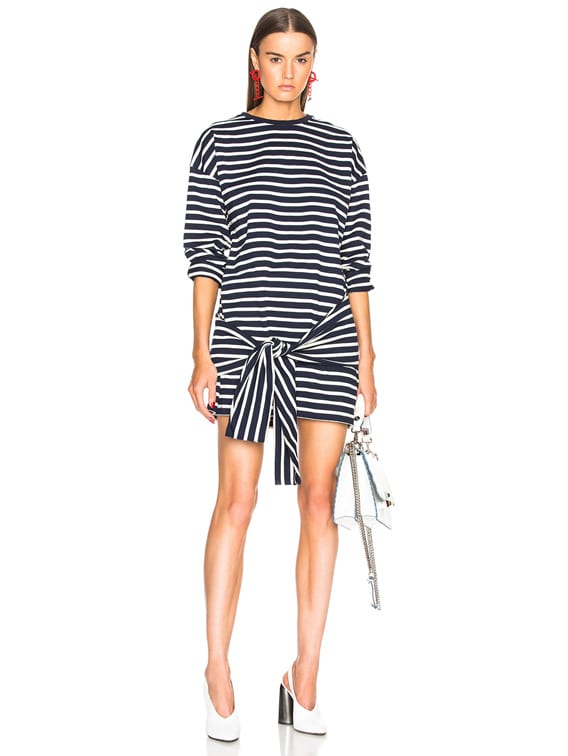 t shirt dress with tie front