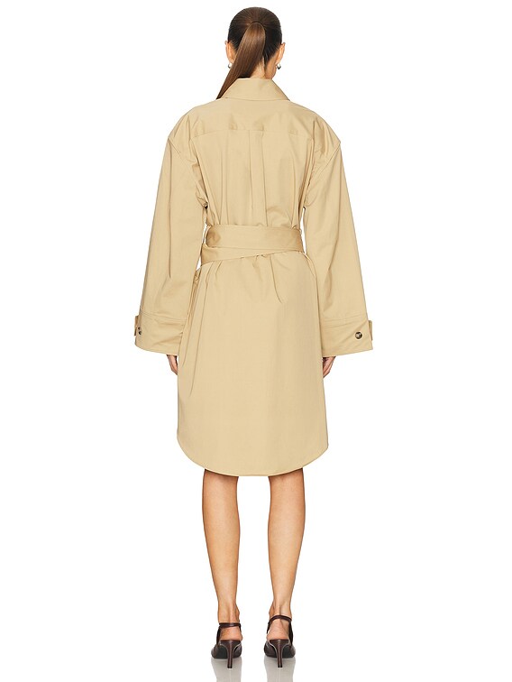 JW Anderson Double Wrap Trench Dress in Flax | FWRD