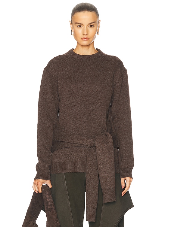 Draped Tie Front Sweater