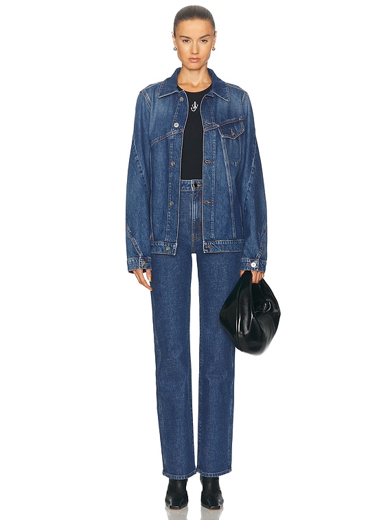 JW Anderson Twisted Denim Jacket in Light Blue | FWRD