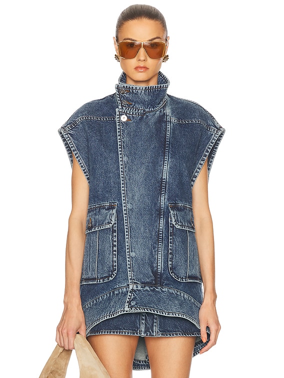 sleeveless denim jacket with dress Sleeveless Denim Jacket Dress STEL