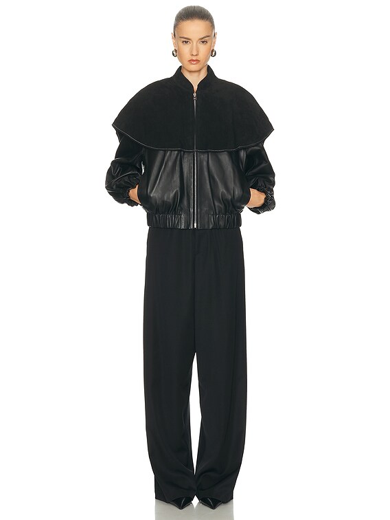 JW Anderson Oversized Collar Bomber Jacket in Black | FWRD JW Anderson Oversized Collar Bomber Jacket in Black | FWRD