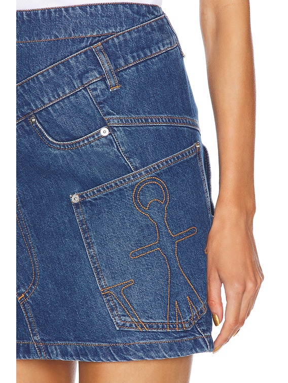 JW Anderson Twisted Mini Skirt in Light Blue | FWRD