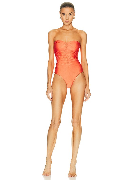 JADE SWIM Yara One Piece in Amber Sheen | FWRD