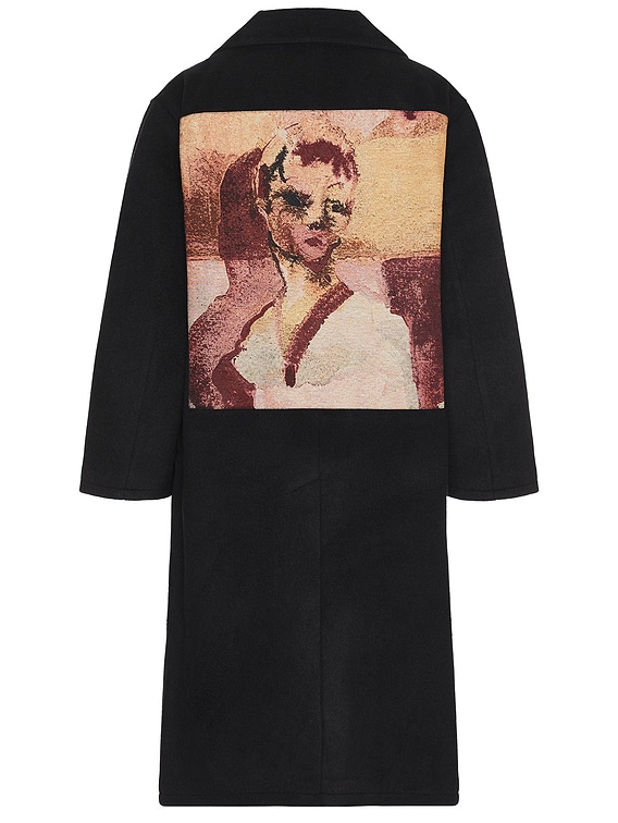Jacquard Patches Wool Overcoat