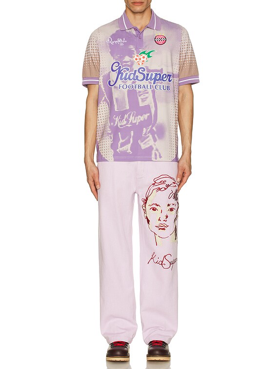 Embroidered Girl Face Pants