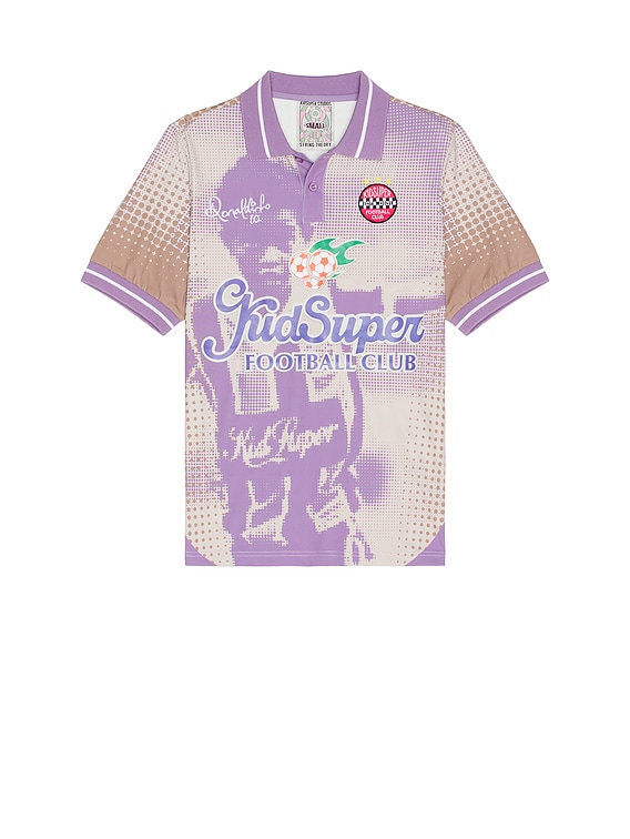KidSuper x Ronaldinho Soccer Jersey in Cream & Blue | FWRD