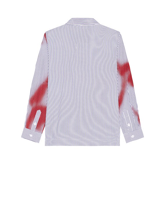 Blurry Face Airbrush Striped Button Up Shirt