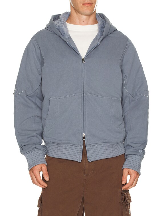 Kiko Kostadinov x Fox Racing Sherpa Zip Fleece Hoodie in Dark