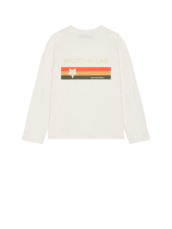 Kiko Kostadinov x Fox Racing Long Sleeve Tee Shirt in Off White | FWRD