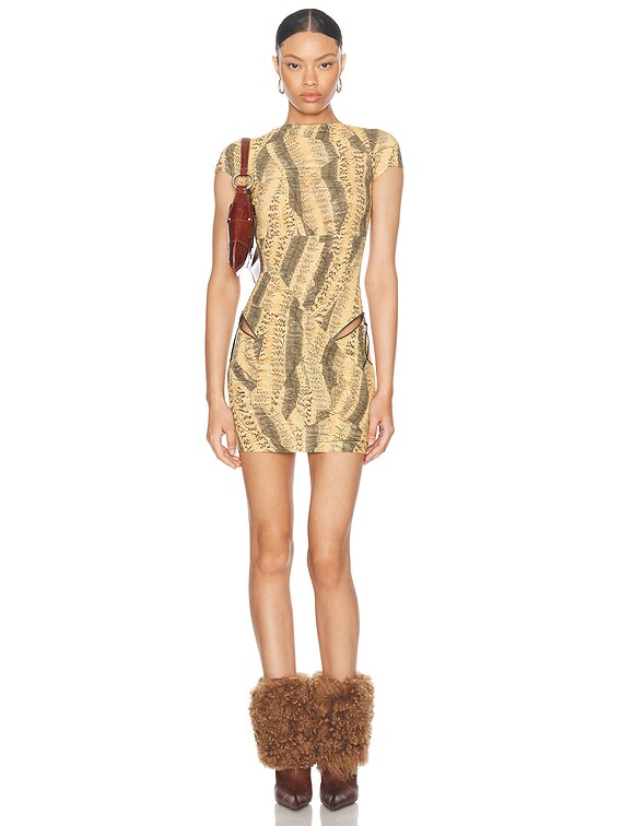 gold snakeskin dress Gold Snake Print Dress