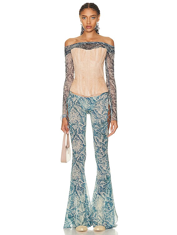 KNWLS Clavicle Longsleeve Thin Mesh Top in Spikewall | FWRD