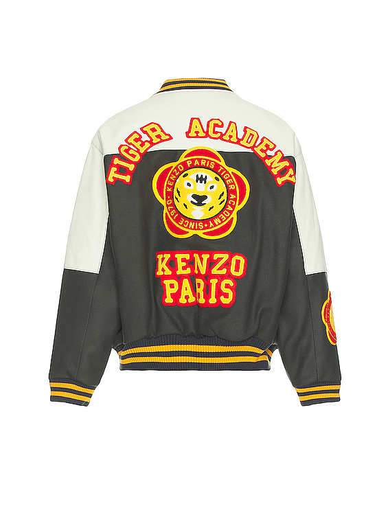Kenzo Tiger Academy Varsity Jacket in Anthracite | FWRD