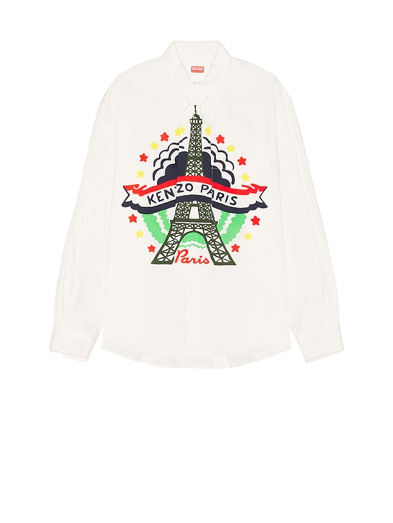 Kenzo Drawn Varsity Tie Shirt in White | FWRD