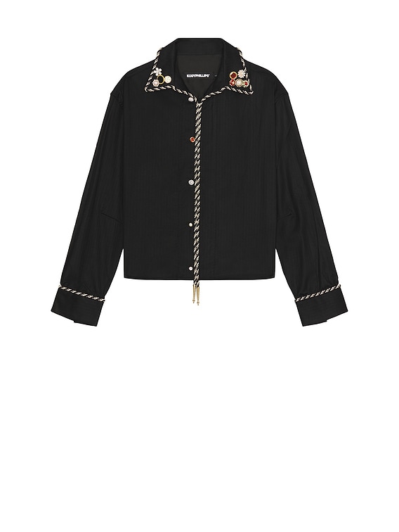Kody Phillips Embellished Long Sleeve Lasso Shirt in Black | FWRD