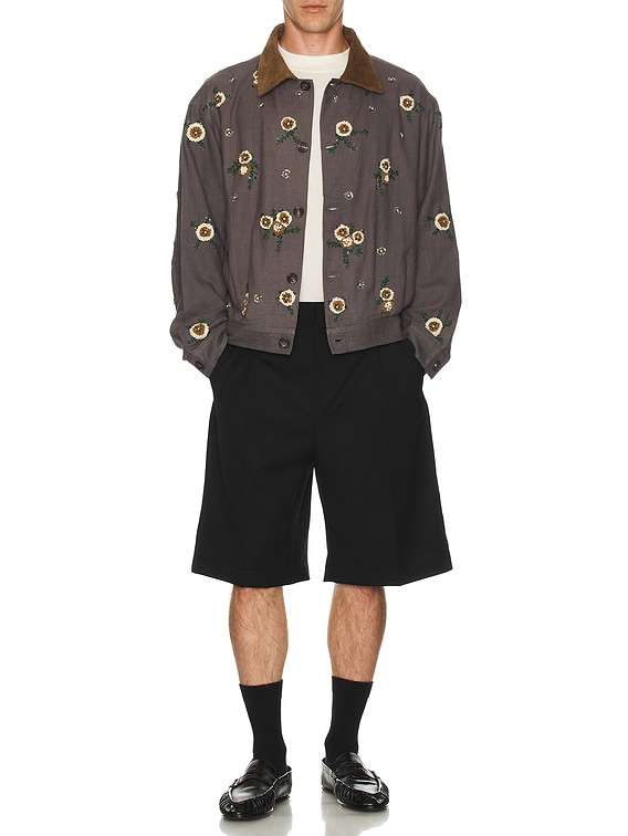 KRYclothing 「MOKOMOKO2025」 Kartik Research Pleated Jacket in Grey, Emerald, Teak, & Gold | FWRD