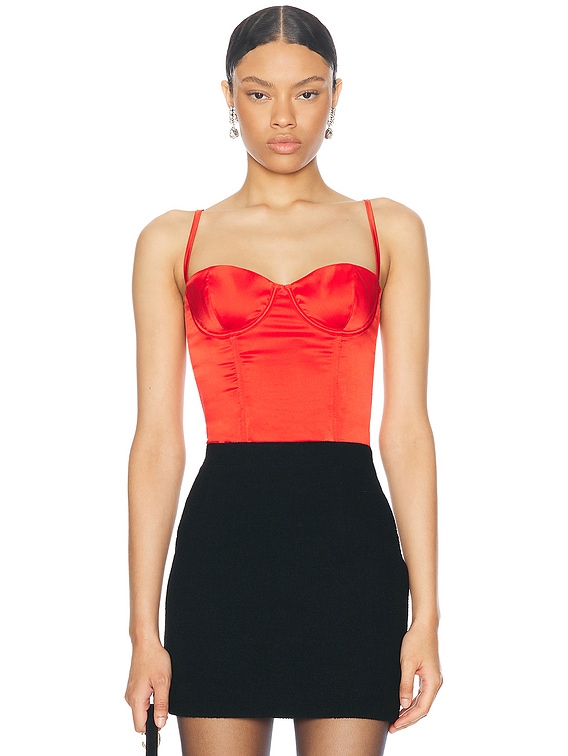 Kiki de Montparnasse Tous Les Jours Bustier in Scarlet | FWRD