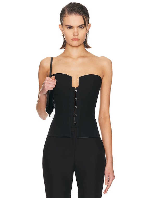 Kiki de Montparnasse Cadolle Square Neck Corset in Black | FWRD