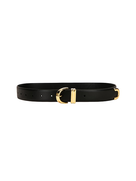 KHAITE Skinny Bambi Belt in Black | FWRD