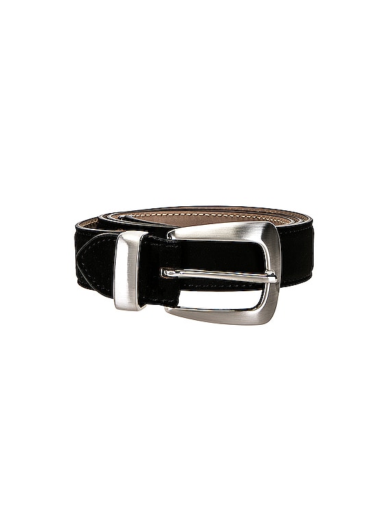 The Benny Belt in Coffee Suede with Gold– KHAITE