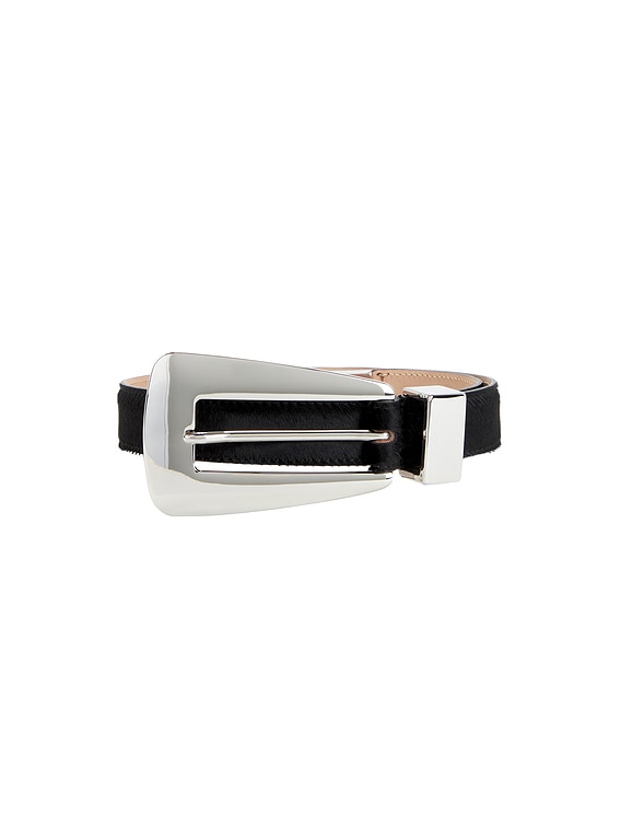 【KHAITE】ルッカベルト ブラックレザーとシルバーバックル Lucca Belt in Black Leather with Silver – KHAITE