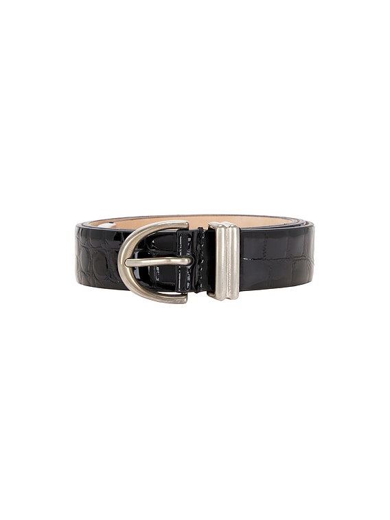 【関税込み】KHAITE ブラック Bambi ベルト KHAITE BAMBI ベルト - Black & Antique Silver | FWRD