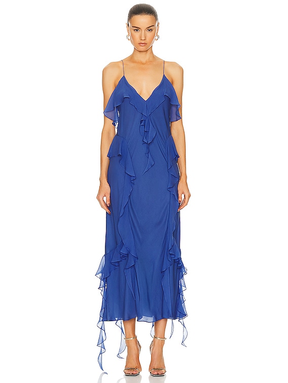 KHAITE Pim Dress in Blue Iris | FWRD